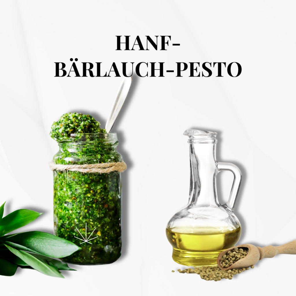 Hanf-Bärlauch-Pesto mit Hanföl und Hanfsamen